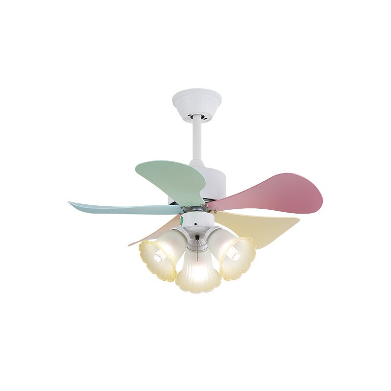 Celoia bunte Glas-Deckenventilator mit Beleuchtung