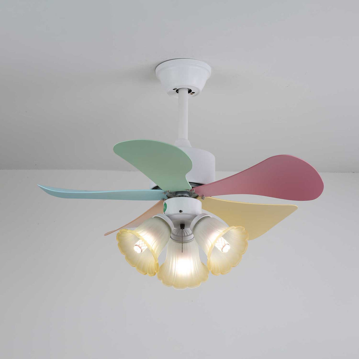 Celoia bunte Glas-Deckenventilator mit Beleuchtung