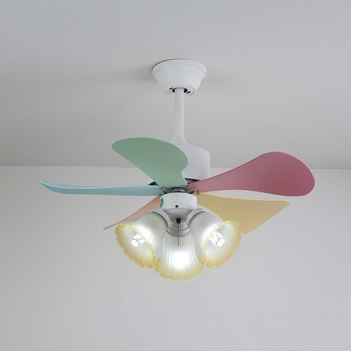 Celoia bunte Glas-Deckenventilator mit Beleuchtung