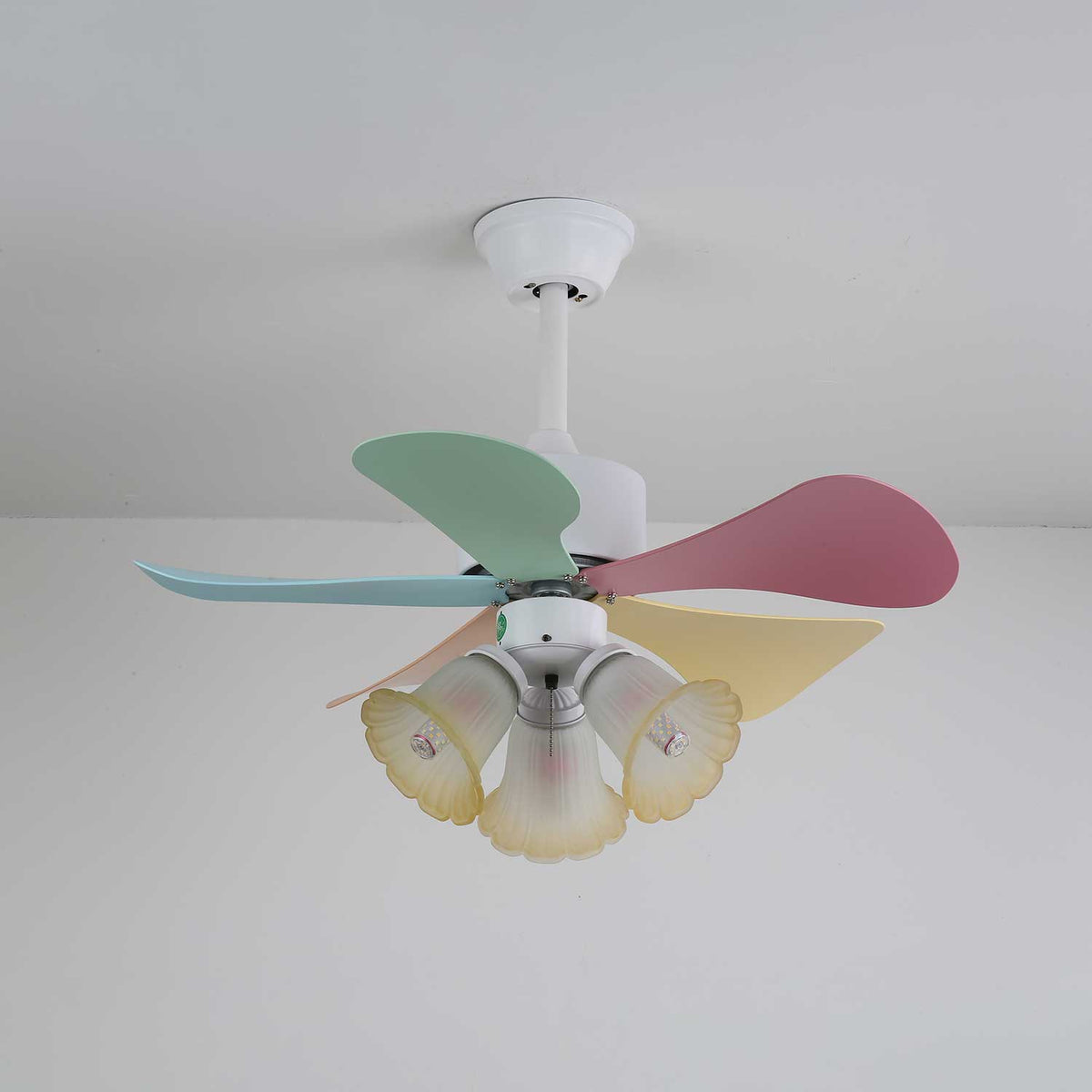 Celoia bunte Glas-Deckenventilator mit Beleuchtung