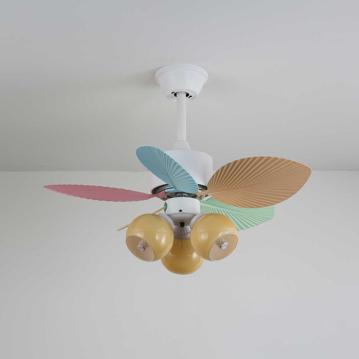 Celoia bunte Glas-Deckenventilator mit Beleuchtung