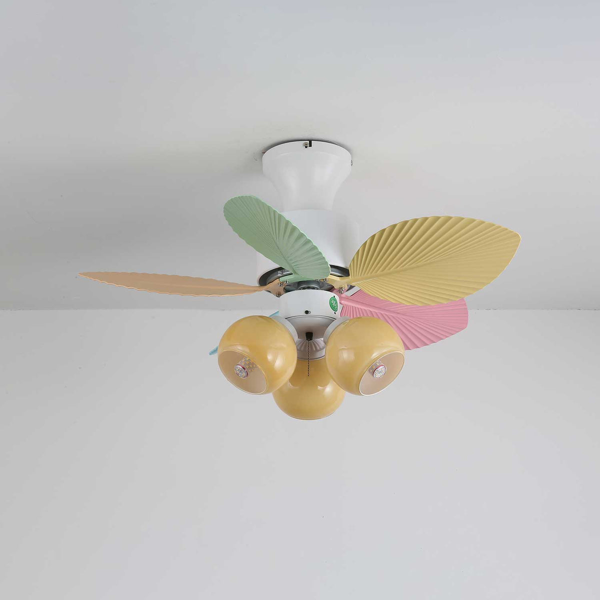 Celoia bunte Glas-Deckenventilator mit Beleuchtung