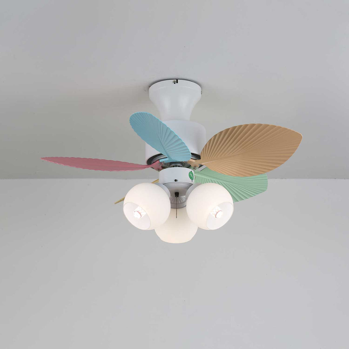 Celoia bunte Glas-Deckenventilator mit Beleuchtung