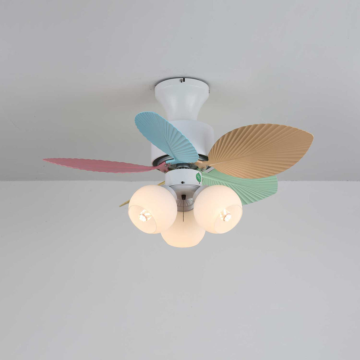 Celoia bunte Glas-Deckenventilator mit Beleuchtung