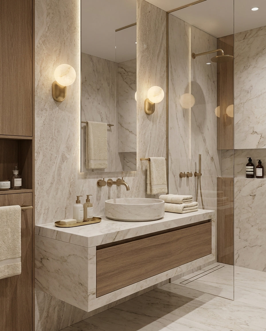 Keststone Alabaster-Wandleuchte