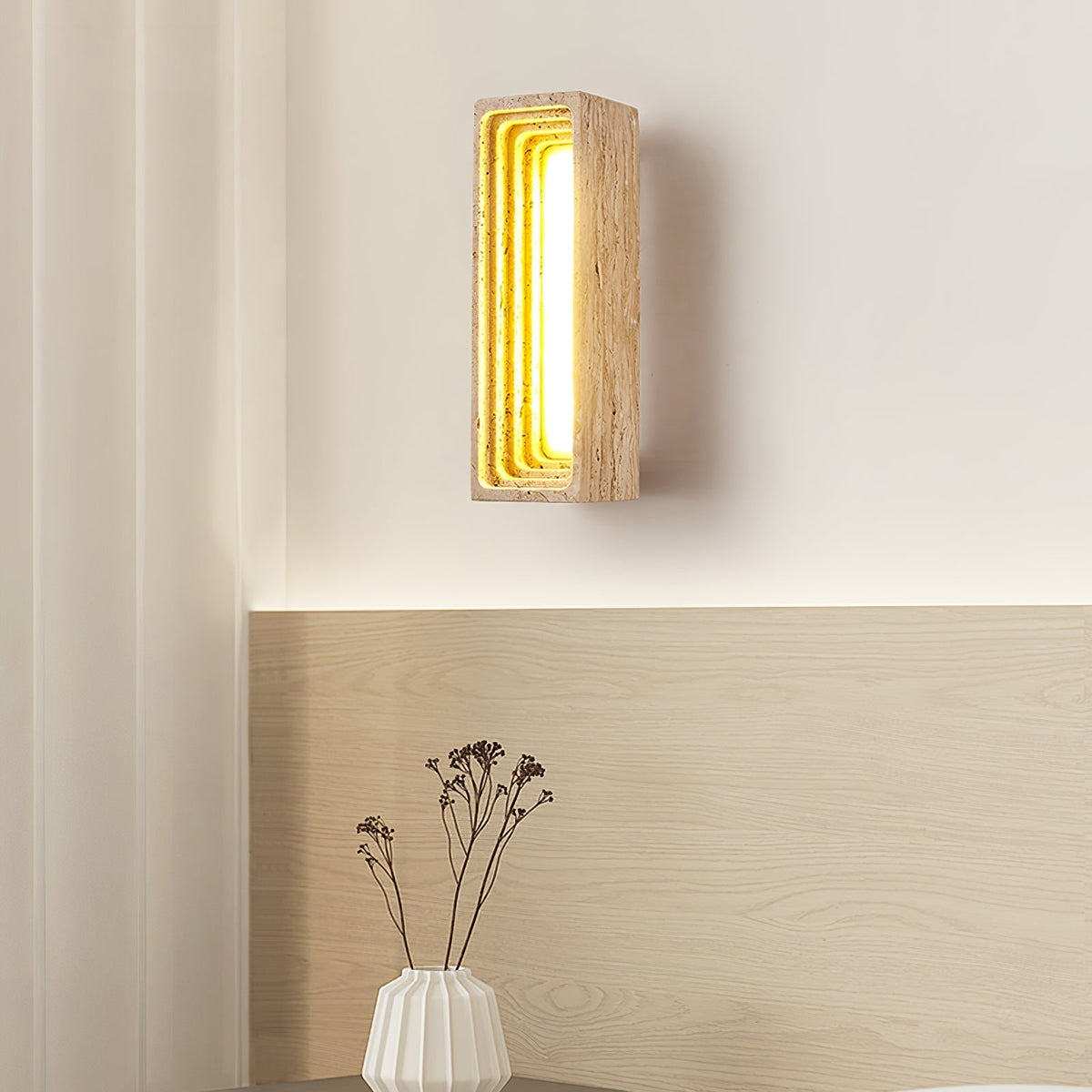 Atheila Travertine-Wandleuchte