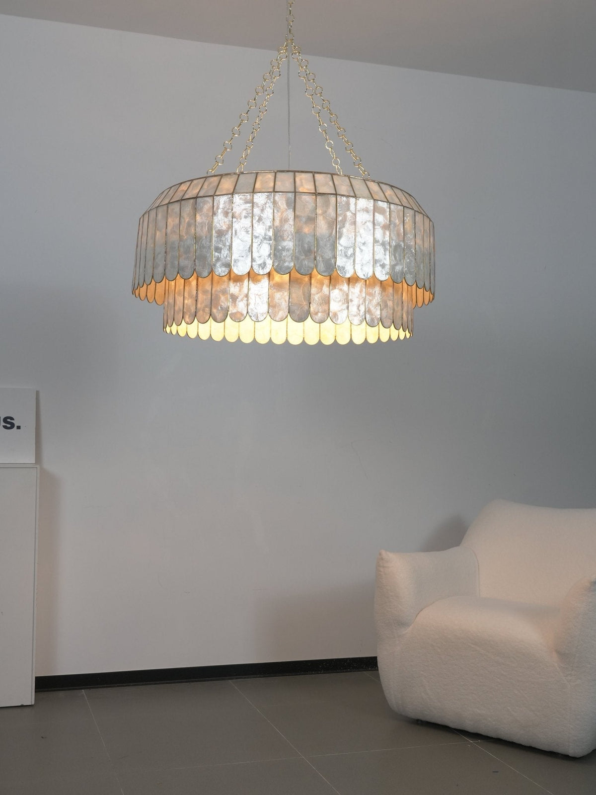 Holz Gold Muschel-Metall Aurelia Kronleuchter