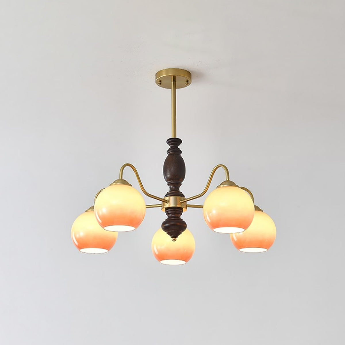Reniian Kronleuchter Caramel Orb geschwungener Arm