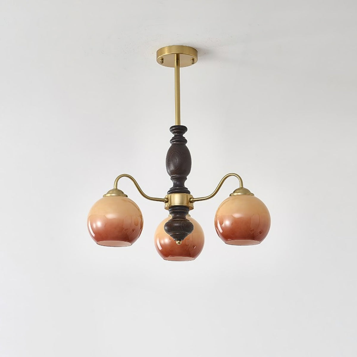 Reniian Kronleuchter Caramel Orb geschwungener Arm