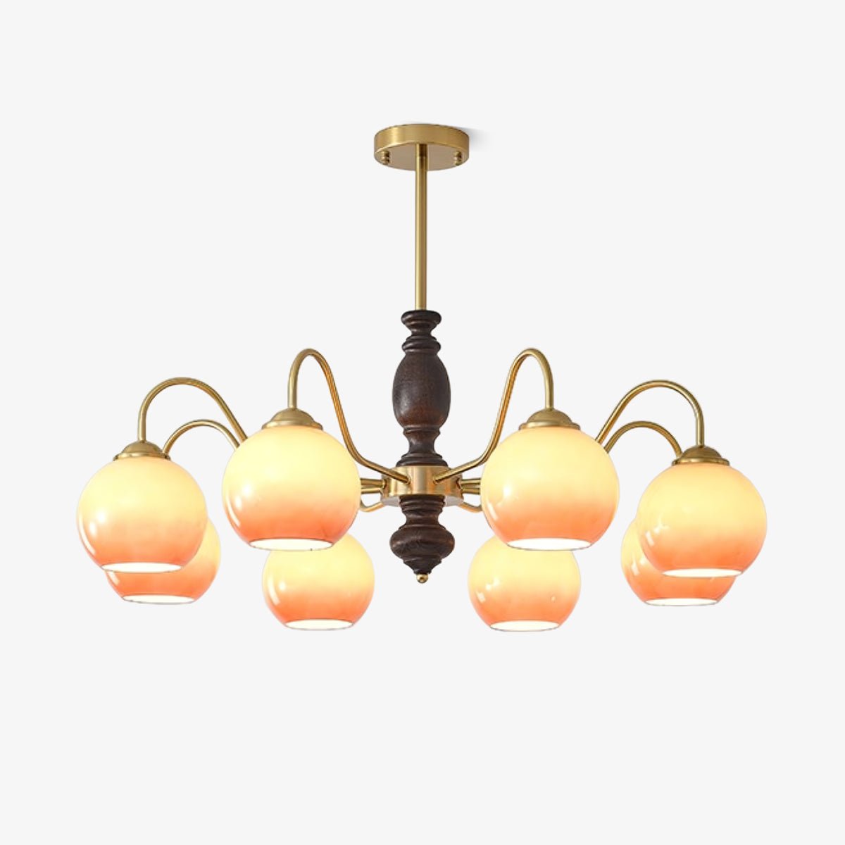 Reniian Kronleuchter Caramel Orb geschwungener Arm