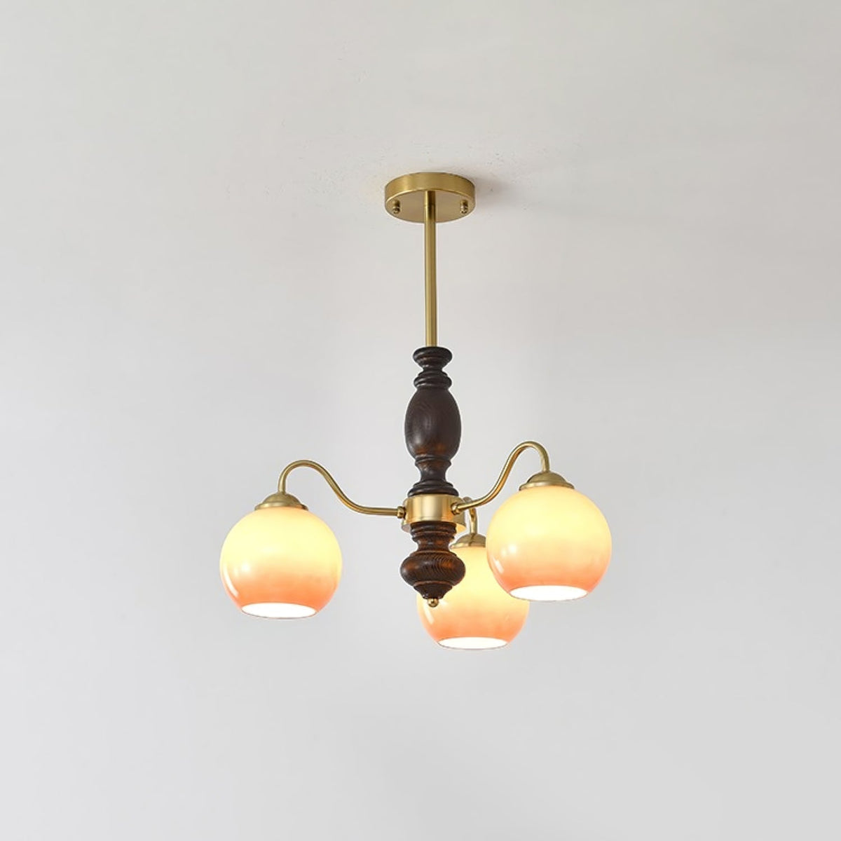 Reniian Kronleuchter Caramel Orb geschwungener Arm