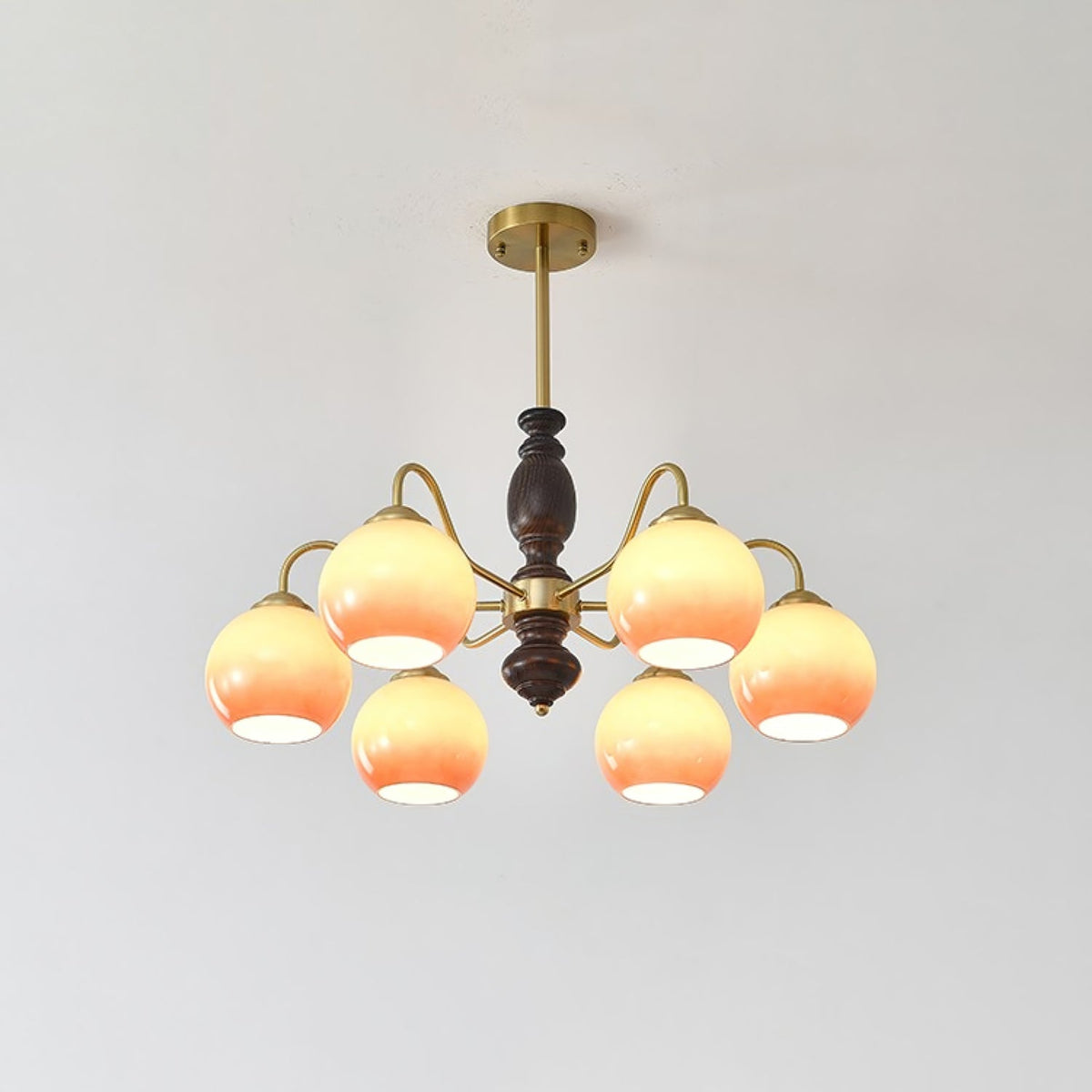Reniian Kronleuchter Caramel Orb geschwungener Arm
