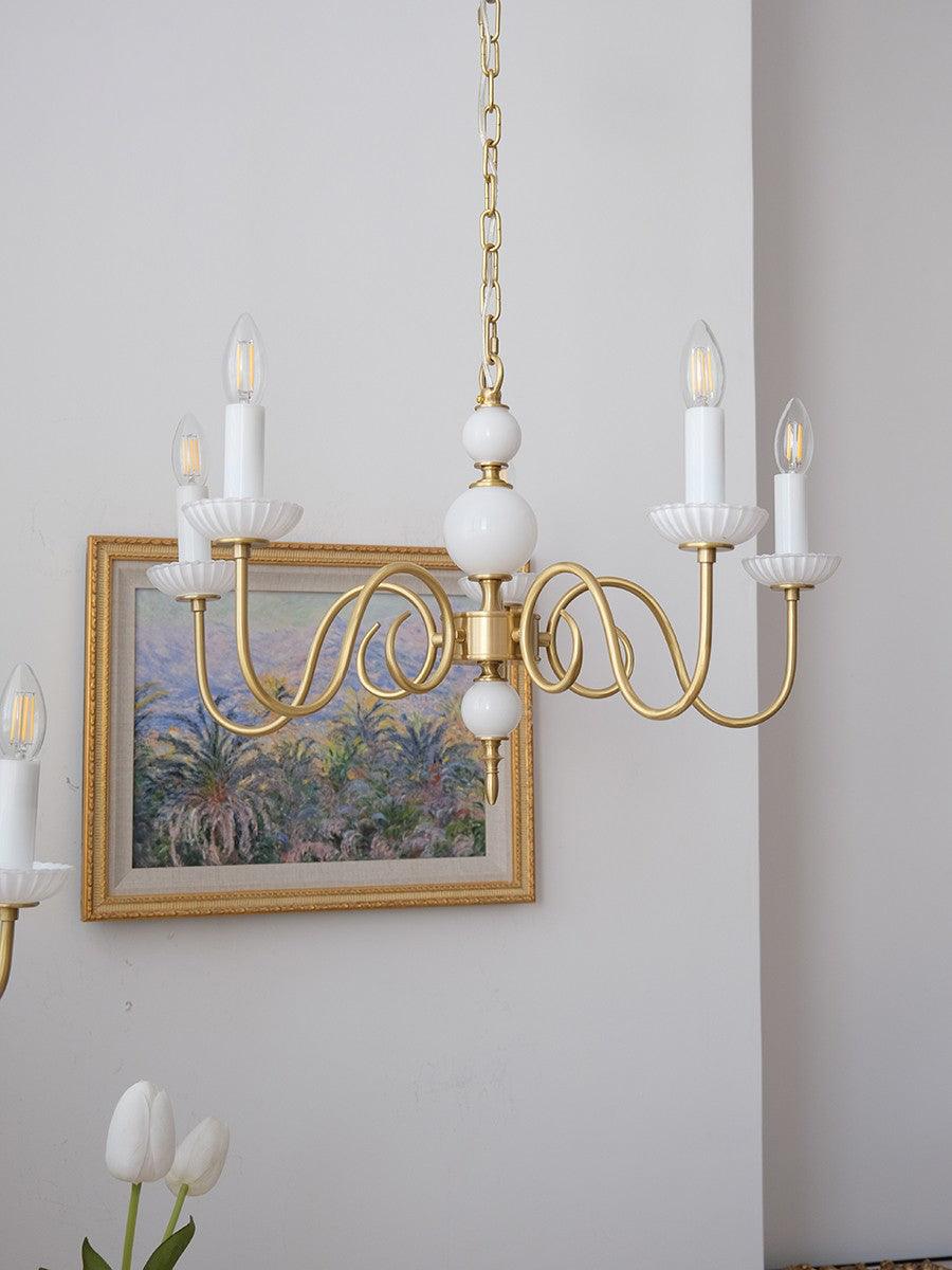 Oriirira Kronleuchter Carlita Gold moderne fünfarmig