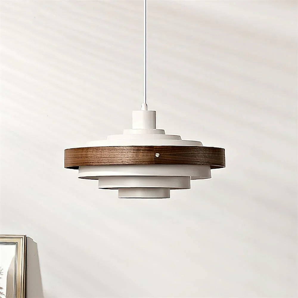 Muto Modern Round   Pendant Light  Wood