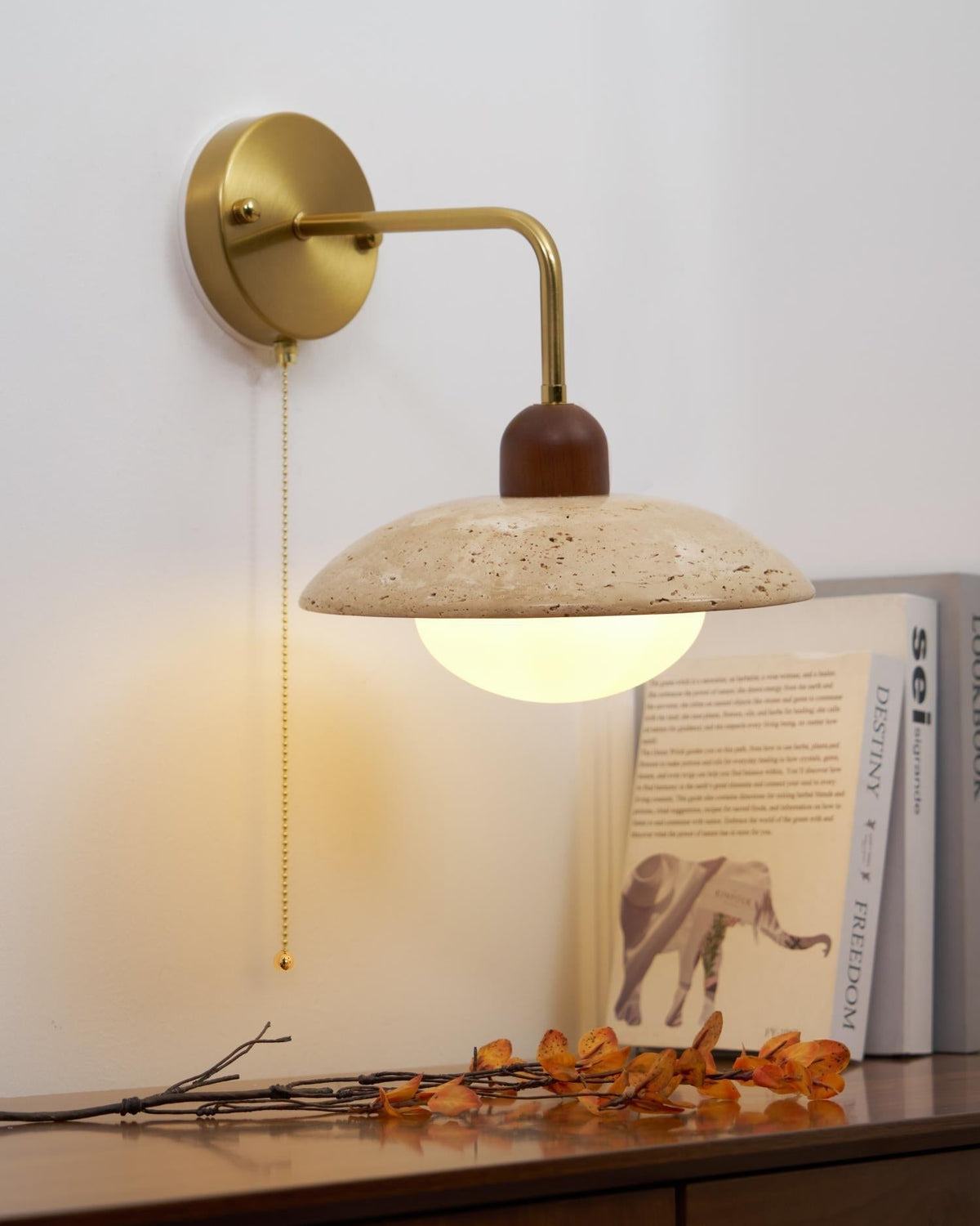 Leto Travertine Wandleuchte