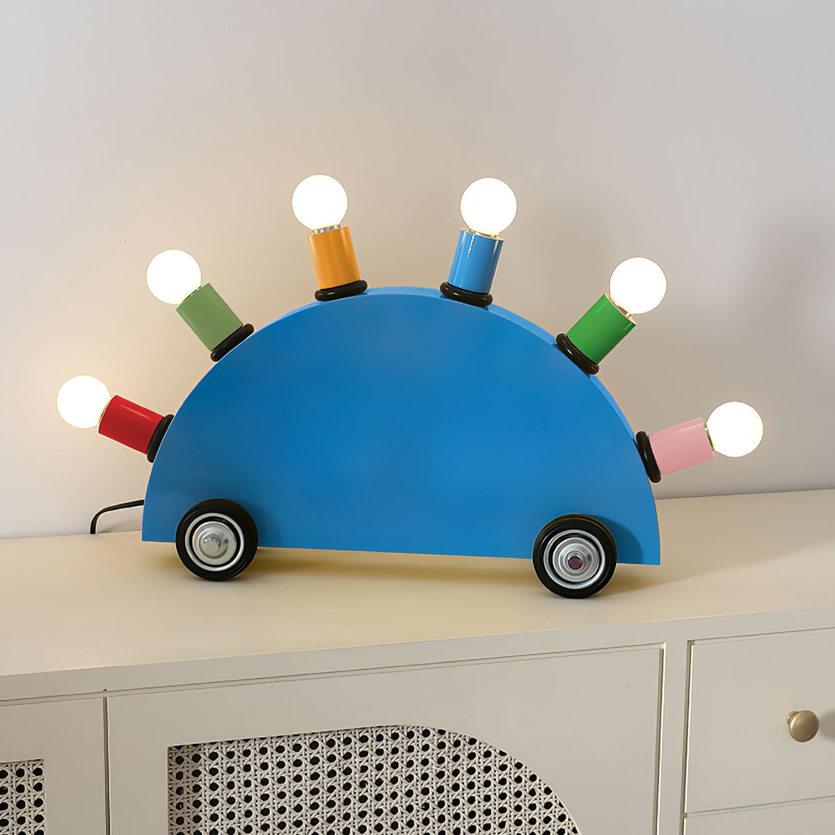 Mirerette Tischleuchte Auto bunt Kinderzimmer