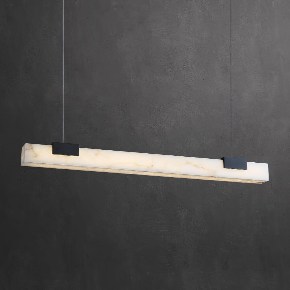 Mivel Minimalistische Alabaster-Pendelleuchte in linearer Form