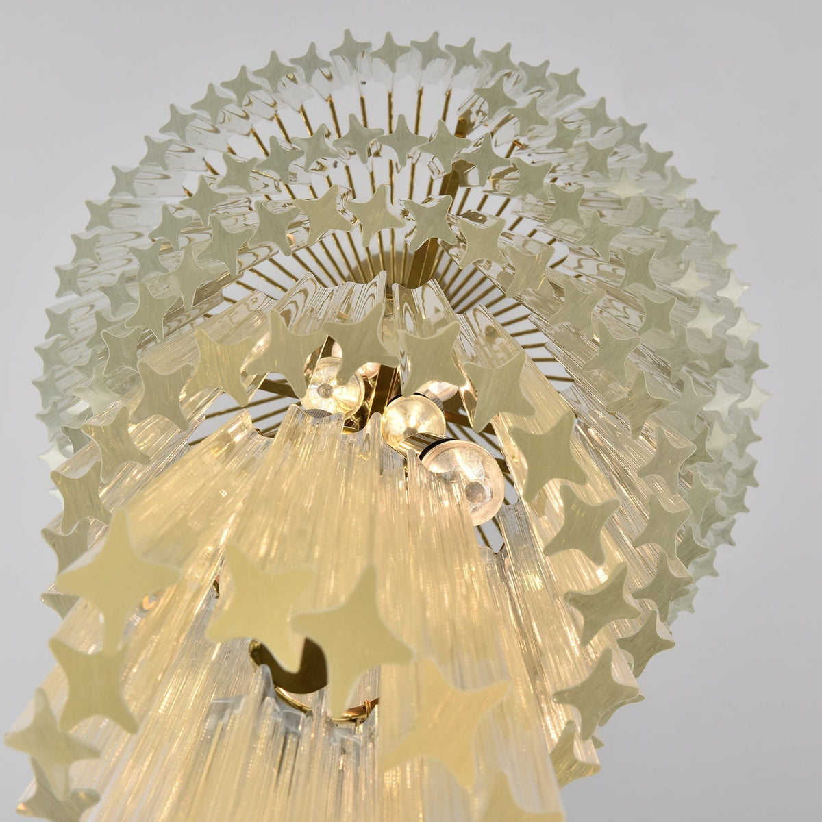 Paisley Kronleuchter aus transparentem Glas in Spiralform