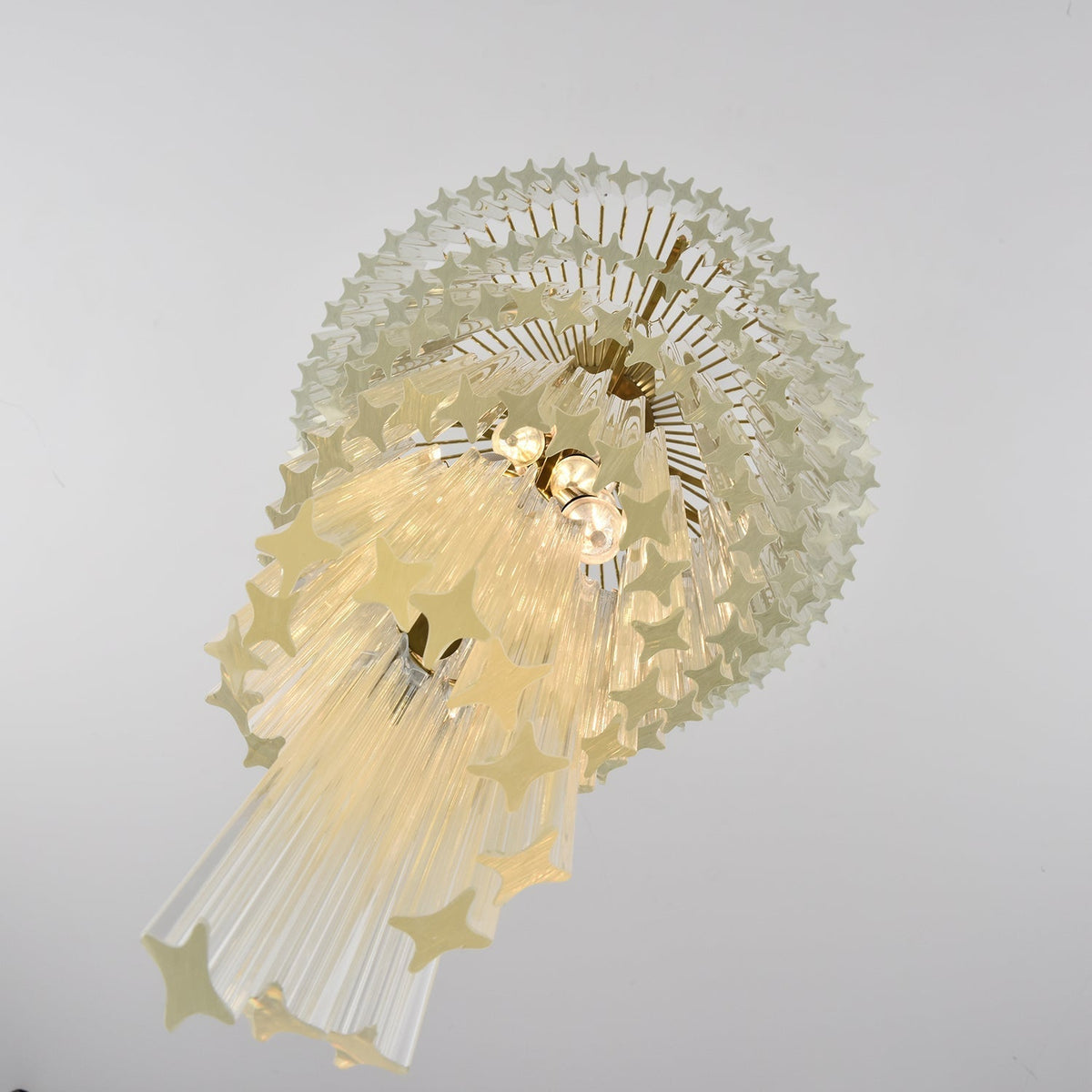 Paisley Kronleuchter aus transparentem Glas in Spiralform