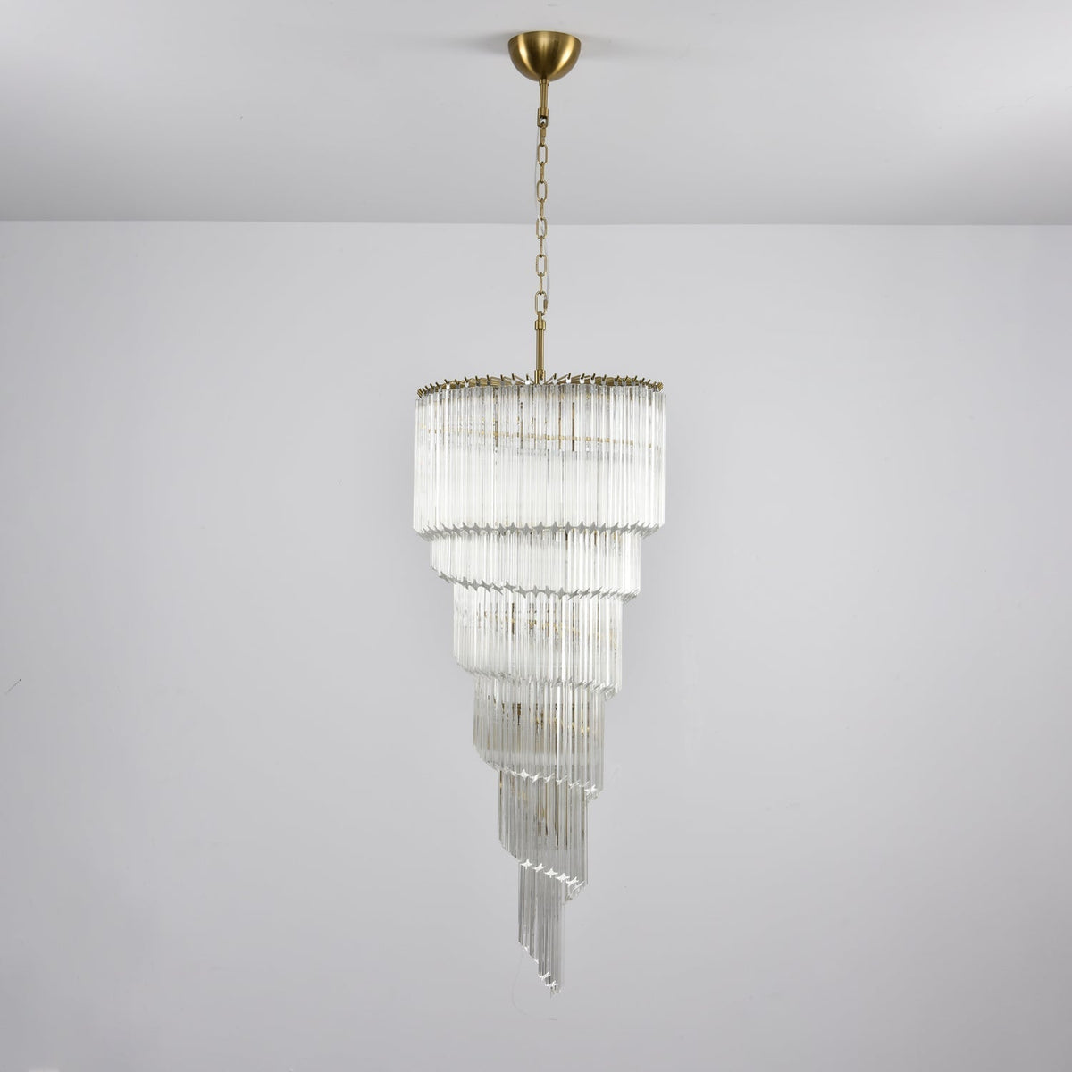 Paisley Kronleuchter aus transparentem Glas in Spiralform