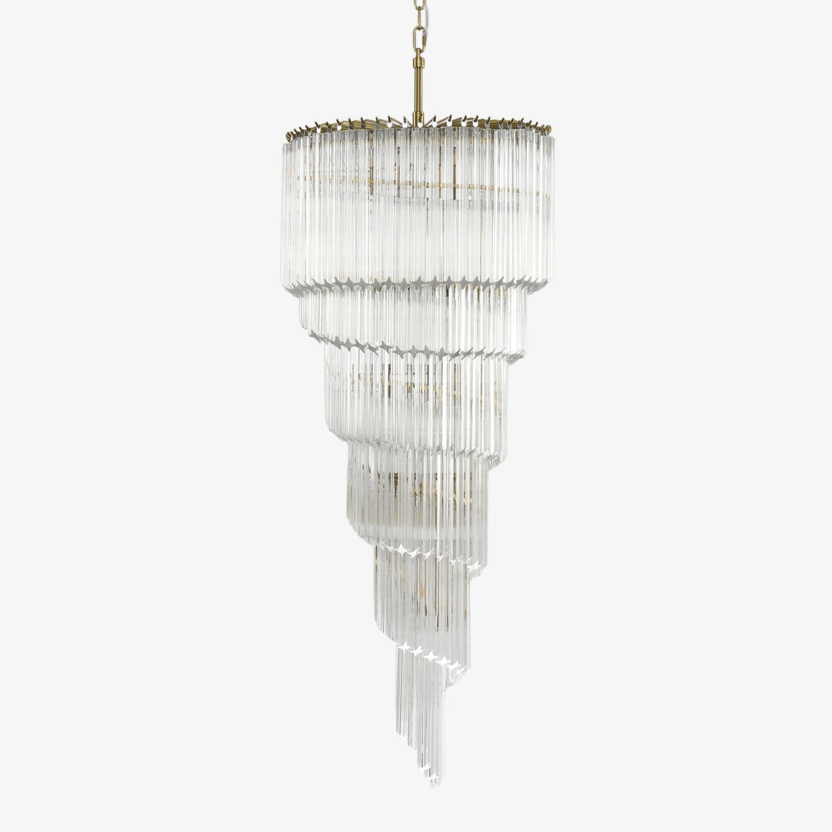Paisley Kronleuchter aus transparentem Glas in Spiralform