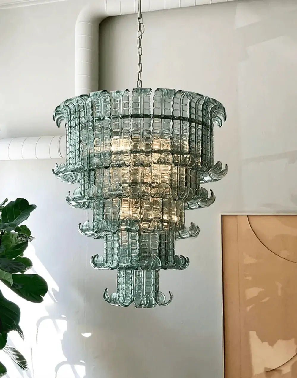 Yisk Kronleuchter Cascade Murano-Glas gestuft Vintage