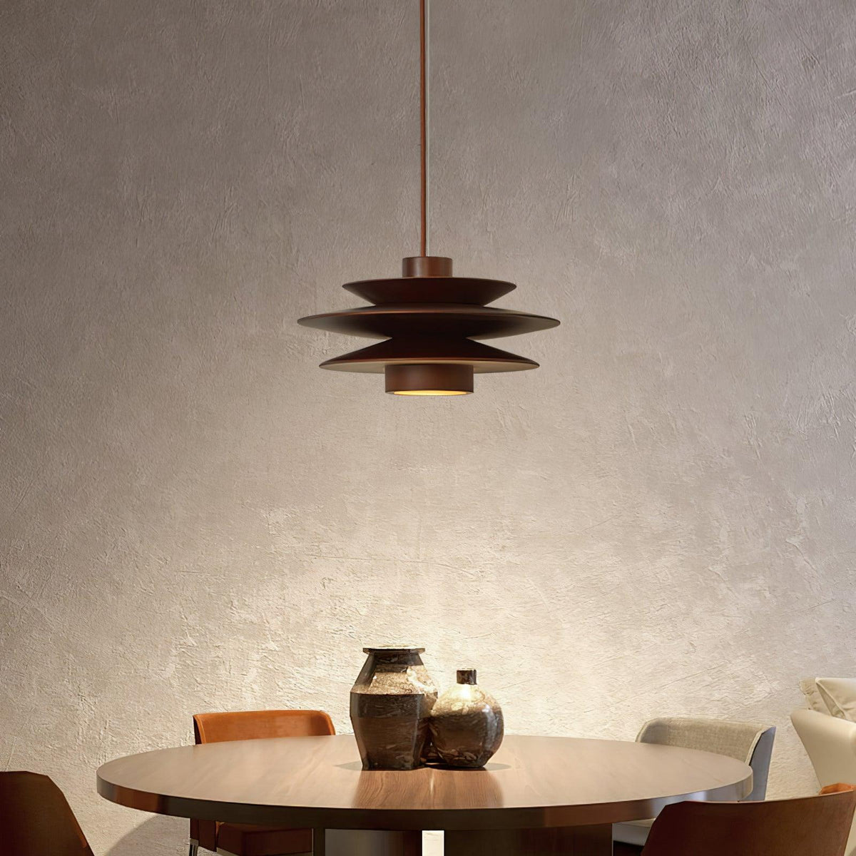 Elorda Pendelleuchte aus Holz im Retro-Stil