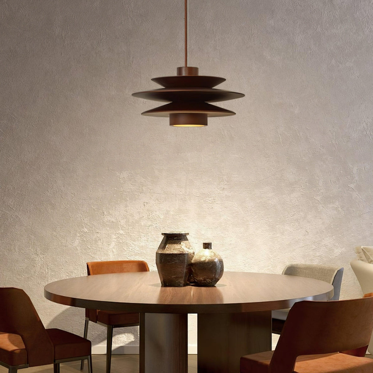 Elorda Pendelleuchte aus Holz im Retro-Stil