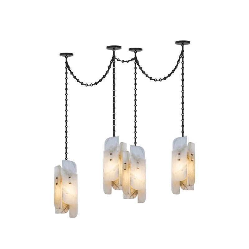 Aurevian Kronleuchter mit Kaskadenkette und Lichtquellen-Cluster