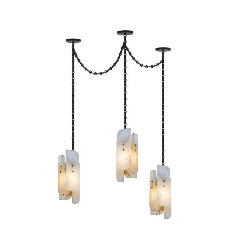 Aurevian Kronleuchter mit Kaskadenkette und Lichtquellen-Cluster