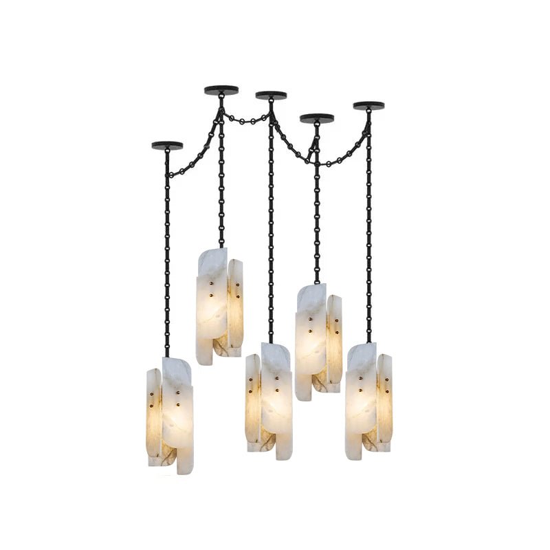 Aurevian Kronleuchter mit Kaskadenkette und Lichtquellen-Cluster