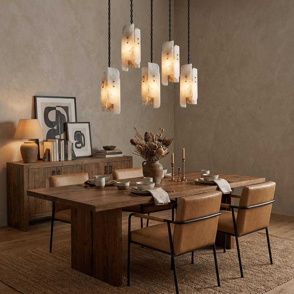 Aurevian Kronleuchter mit Kaskadenkette und Lichtquellen-Cluster