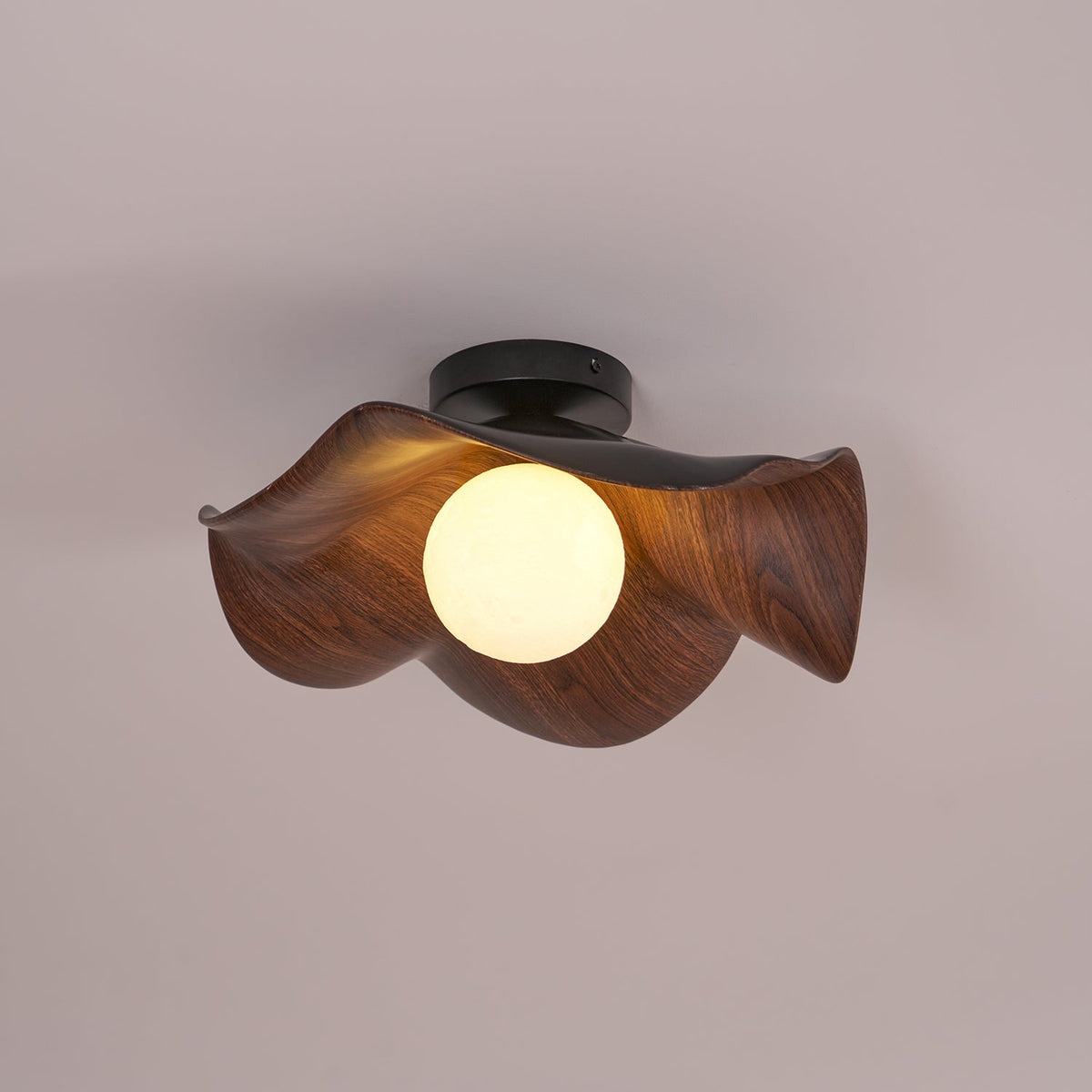 Lanoe Deckenleuchte Holz Schwarz & Weiß