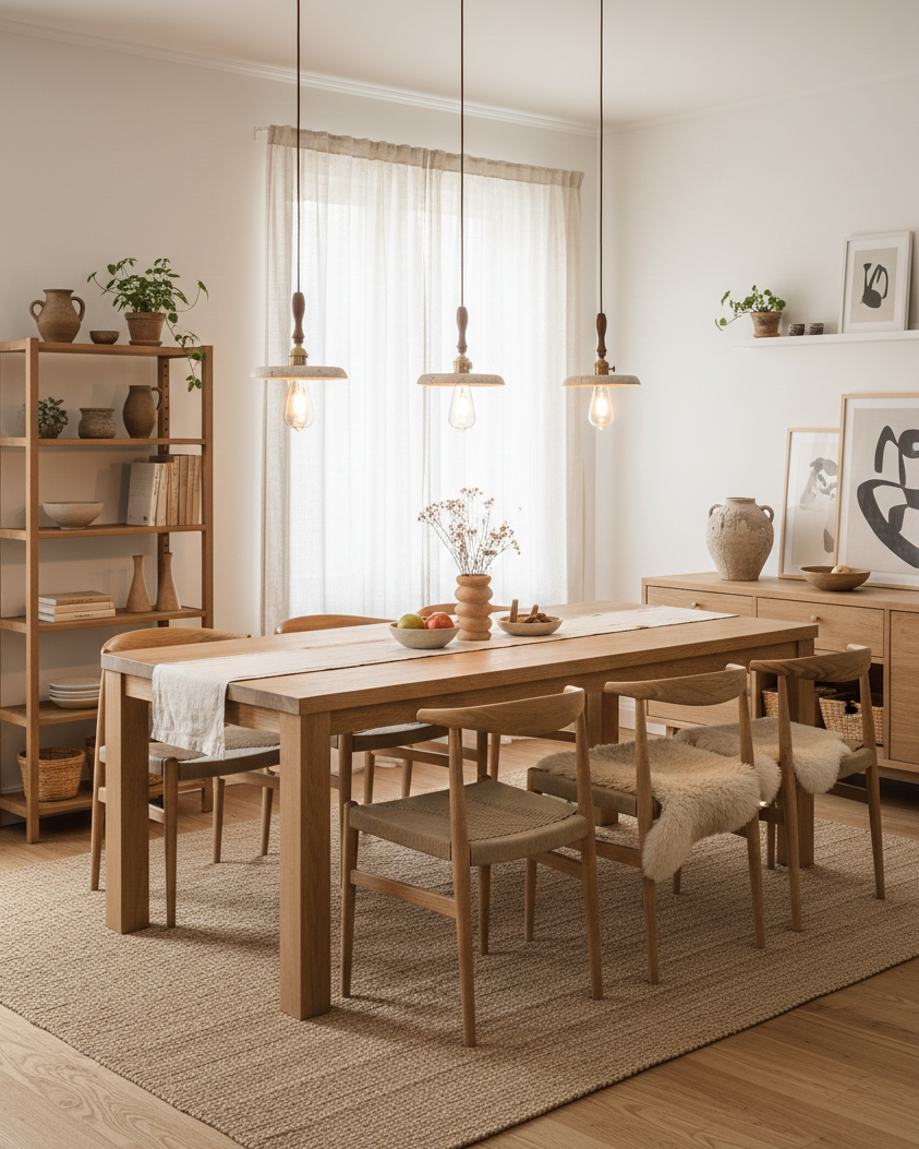 Seruine Travertin-Pendelleuchte in Beige