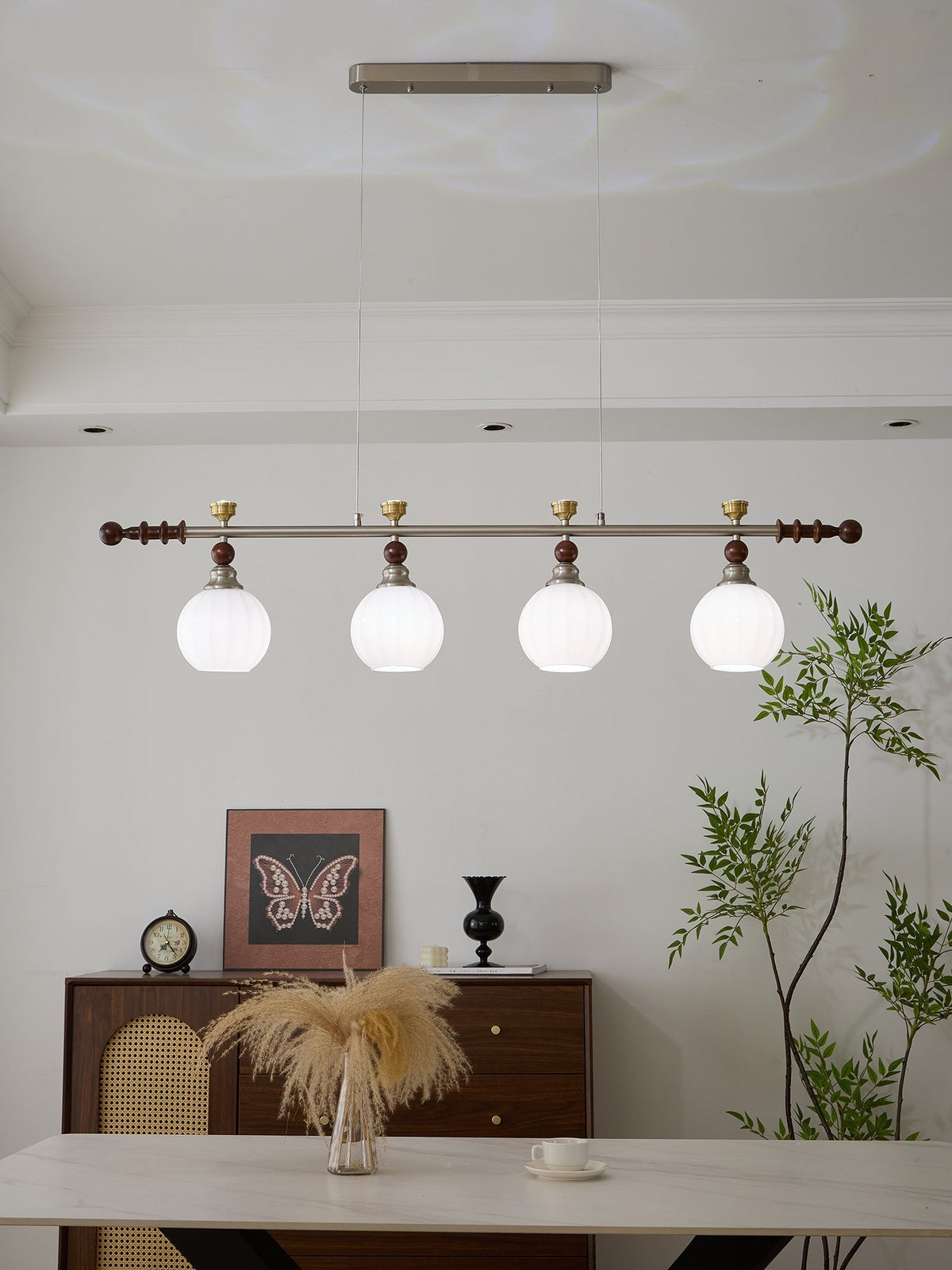 Otheia Elegance Vintage Lineare Pendelleuchte aus Holz
