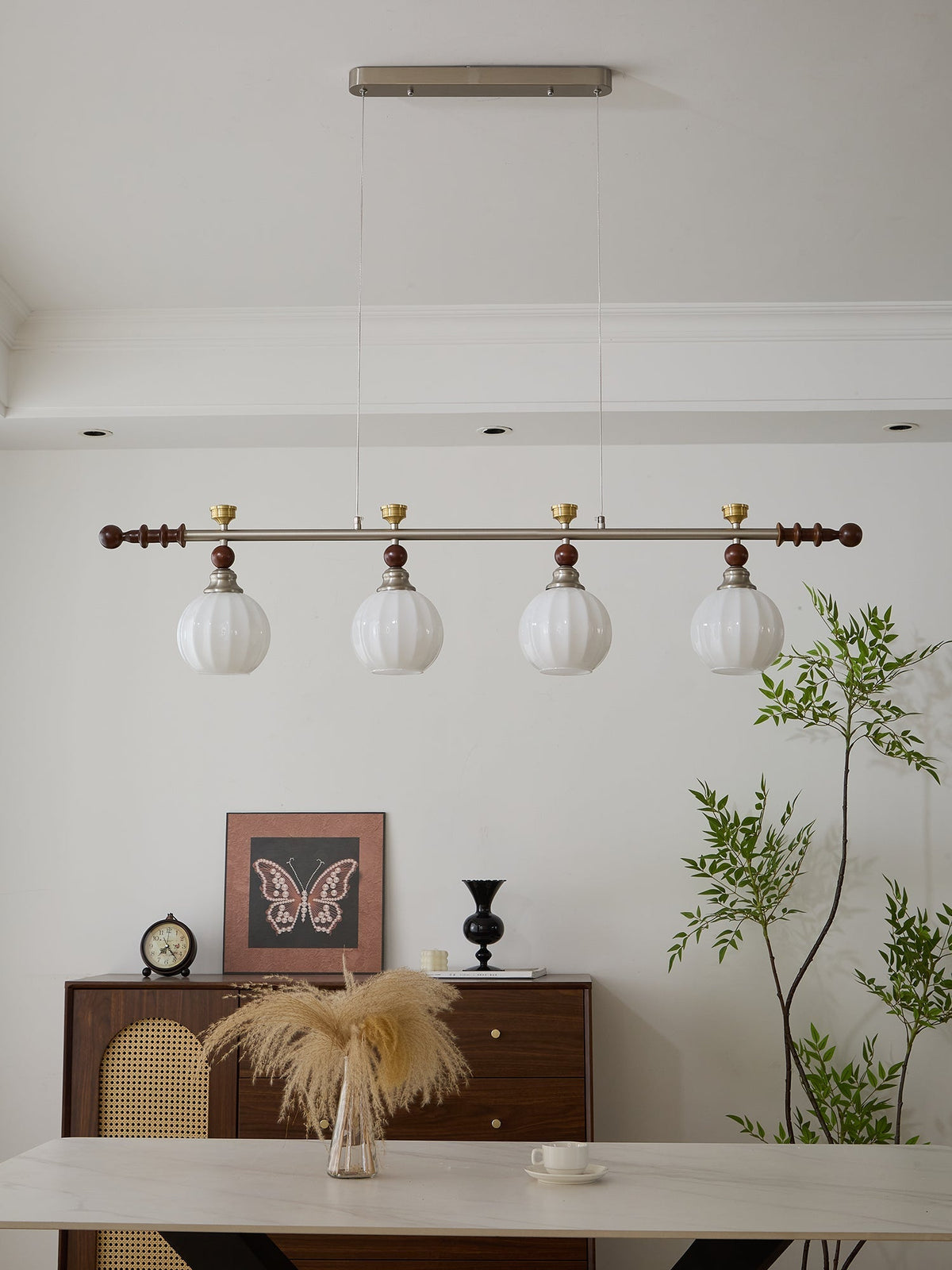 Otheia Elegance Vintage Lineare Pendelleuchte aus Holz