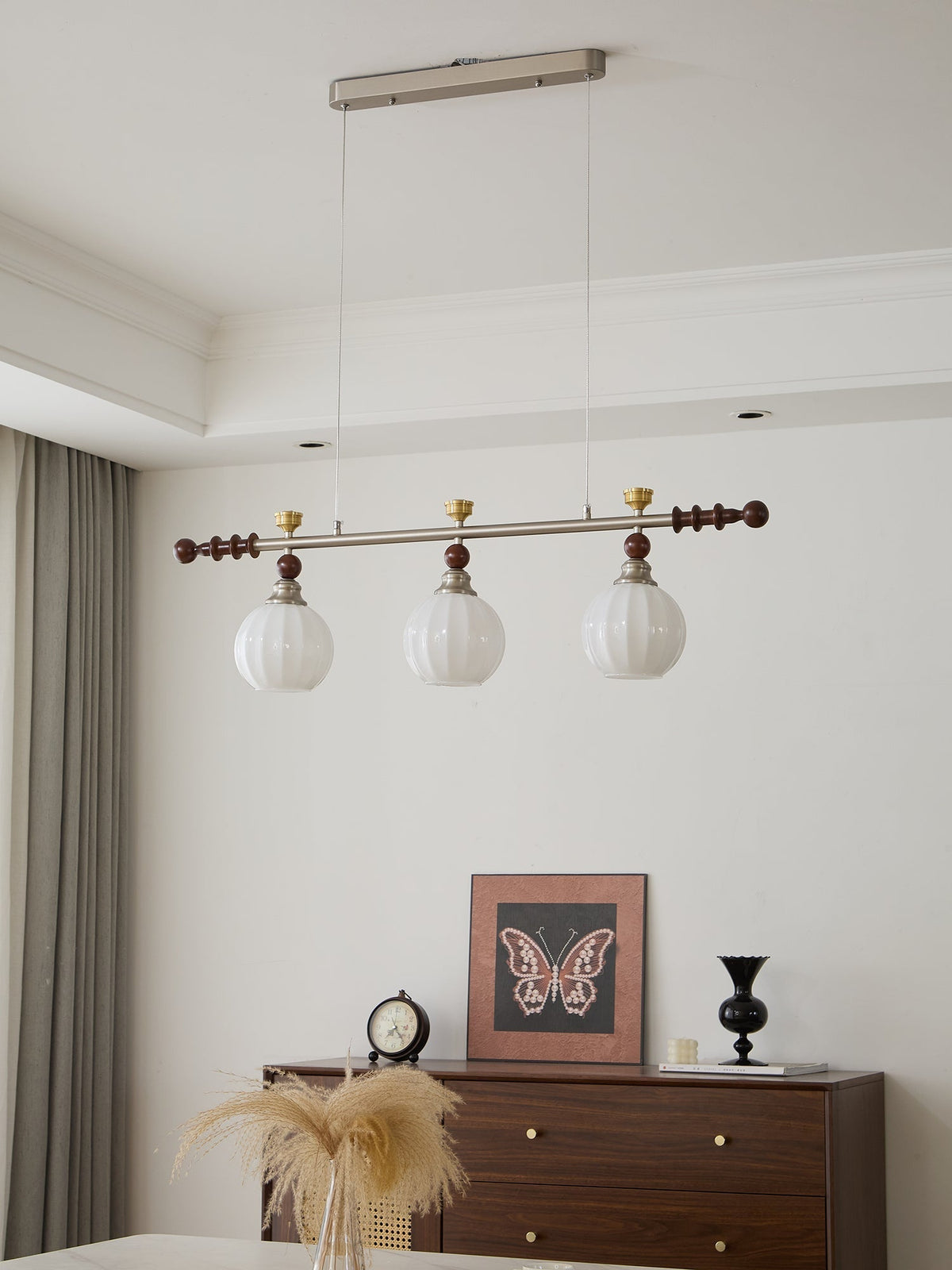 Otheia Elegance Vintage Lineare Pendelleuchte aus Holz