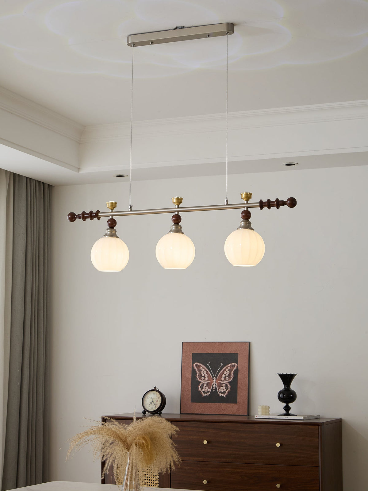 Otheia Elegance Vintage Lineare Pendelleuchte aus Holz