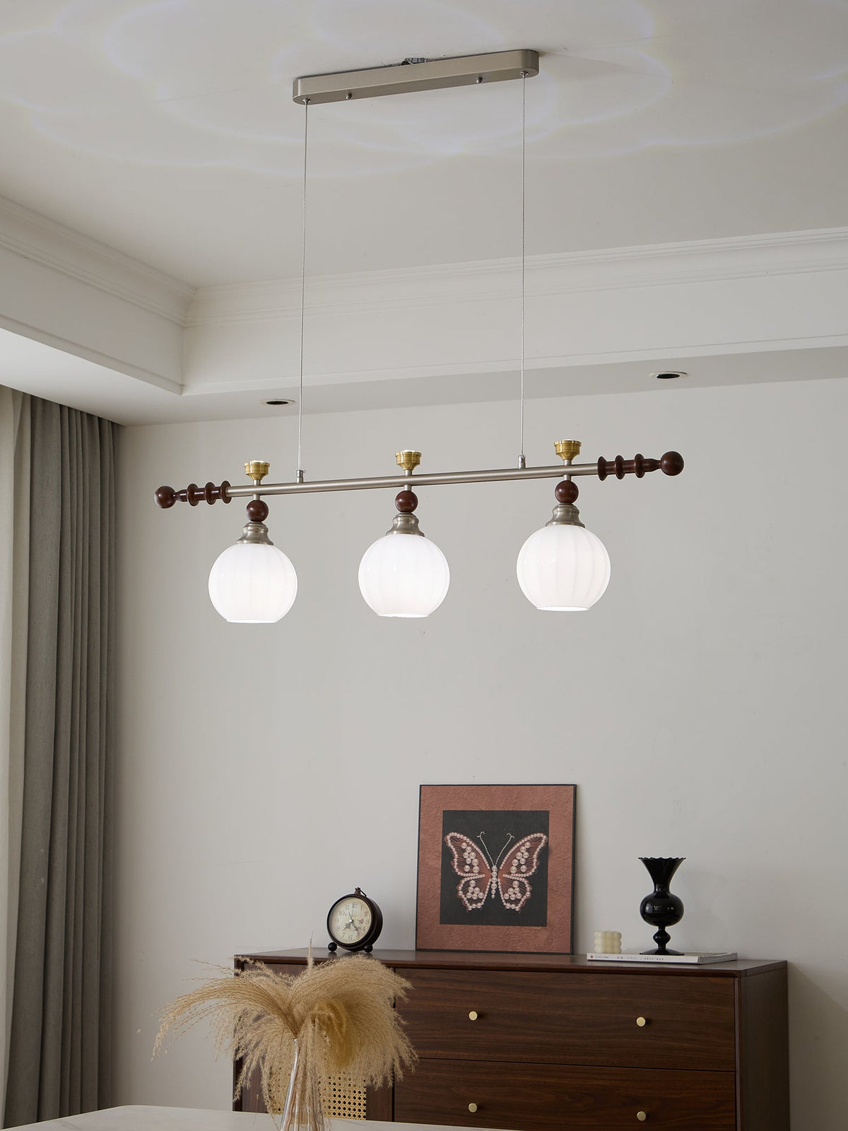 Otheia Elegance Vintage Lineare Pendelleuchte aus Holz