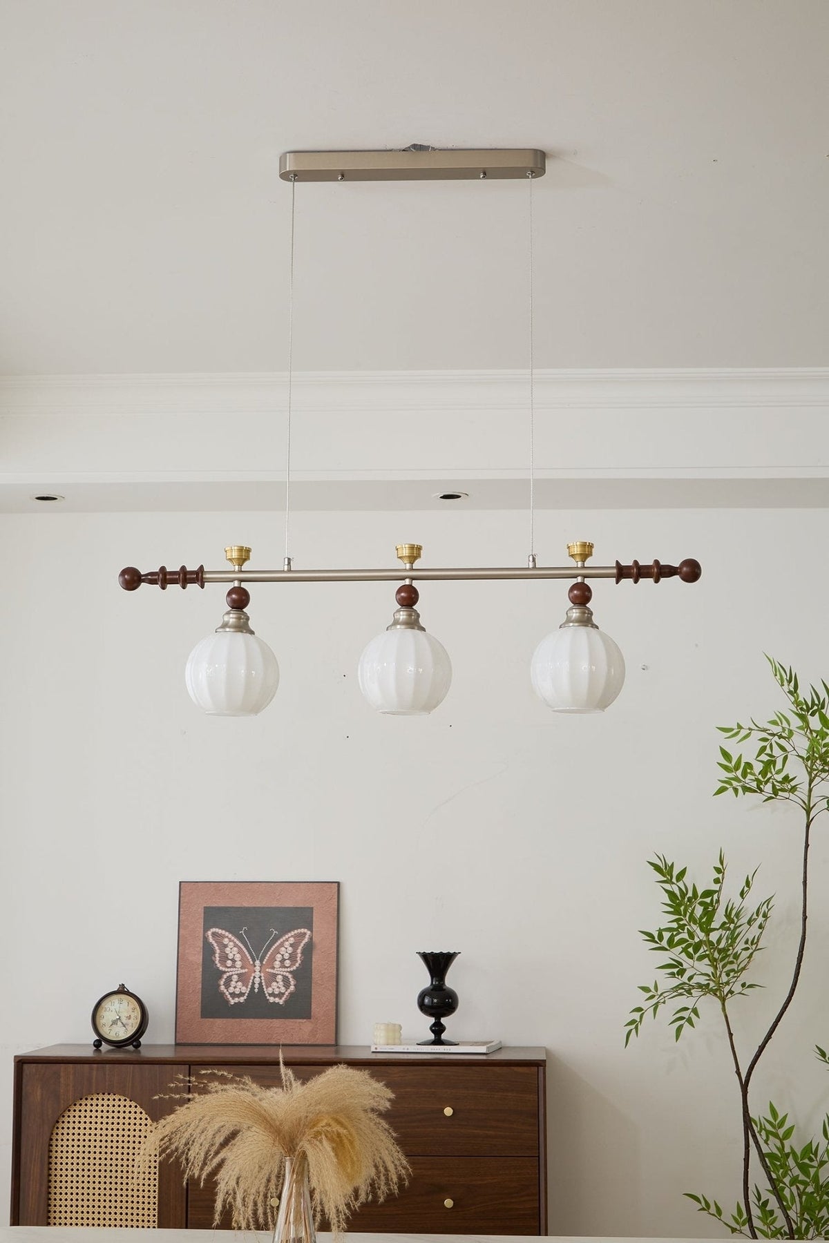 Otheia Elegance Vintage Lineare Pendelleuchte aus Holz