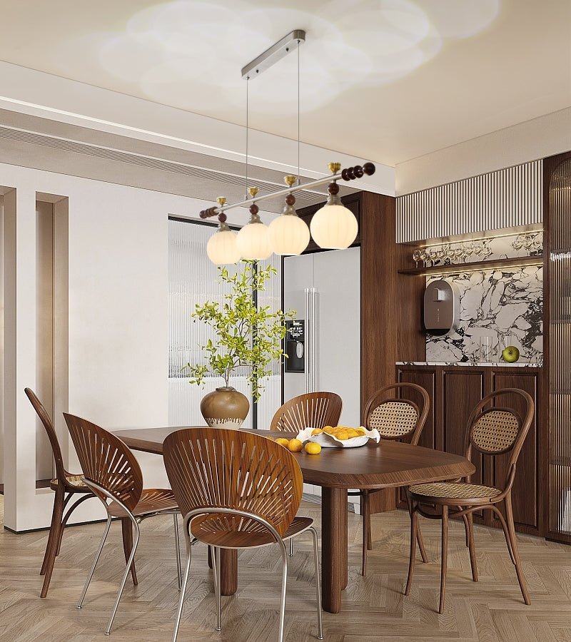 Otheia Elegance Vintage Lineare Pendelleuchte aus Holz