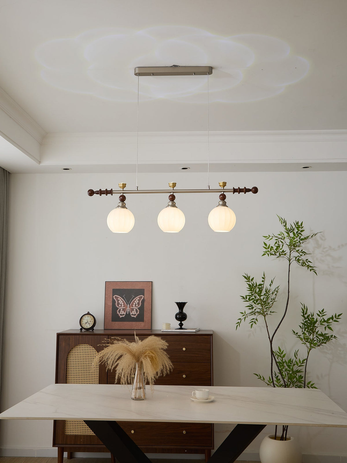 Otheia Elegance Vintage Lineare Pendelleuchte aus Holz