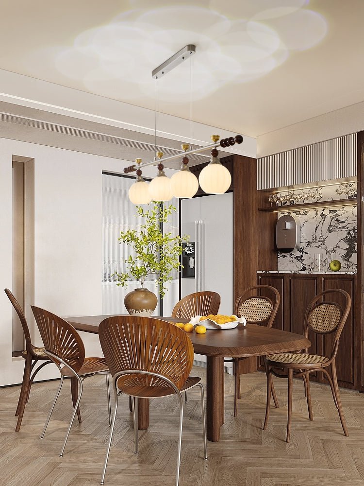 Otheia Elegance Vintage Lineare Pendelleuchte aus Holz