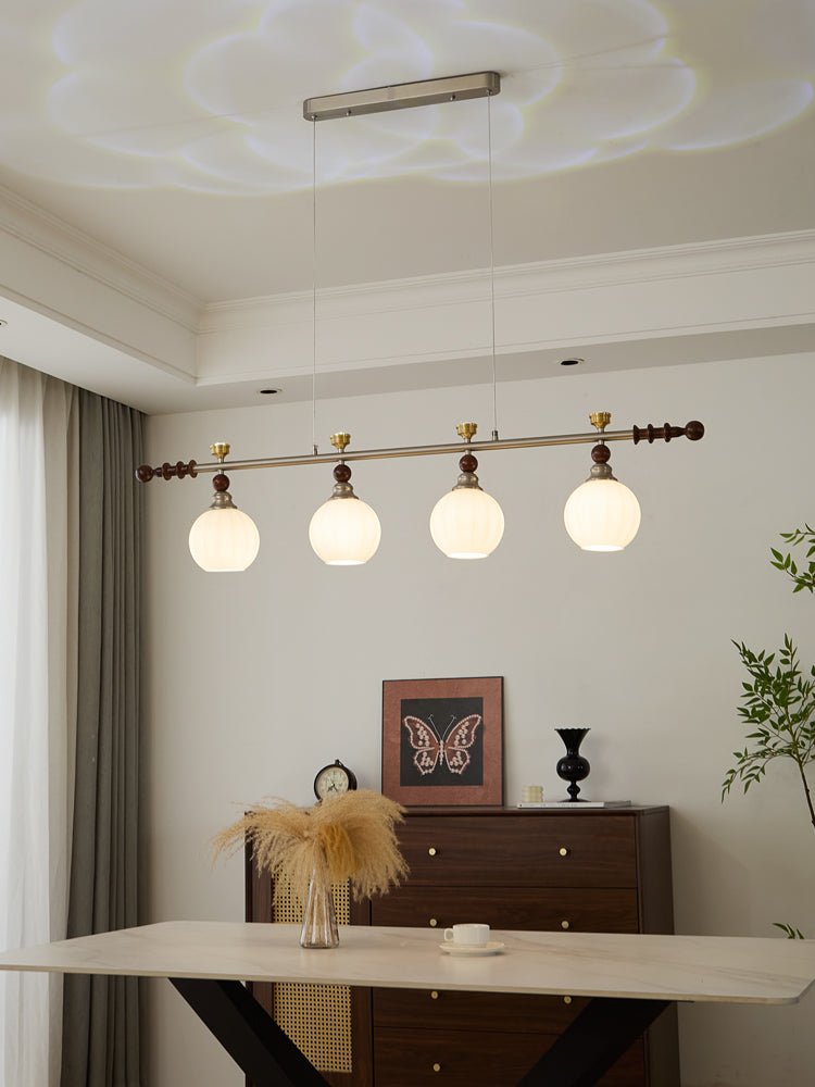Otheia Elegance Vintage Lineare Pendelleuchte aus Holz