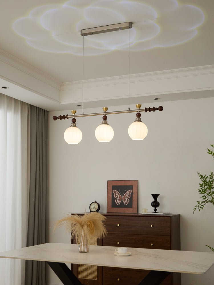 Otheia Elegance Vintage Lineare Pendelleuchte aus Holz