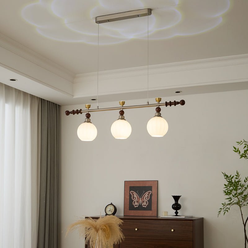Otheia Elegance Vintage Lineare Pendelleuchte aus Holz
