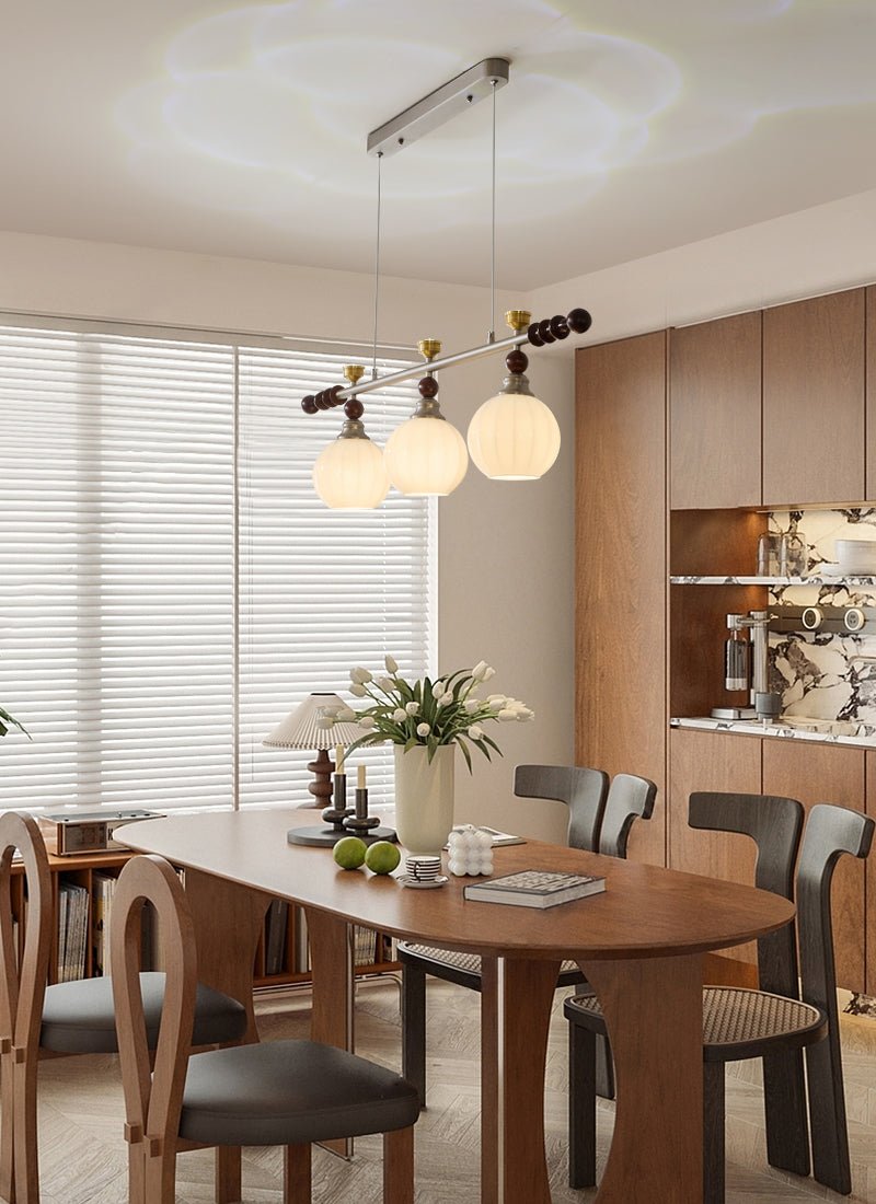 Otheia Elegance Vintage Lineare Pendelleuchte aus Holz