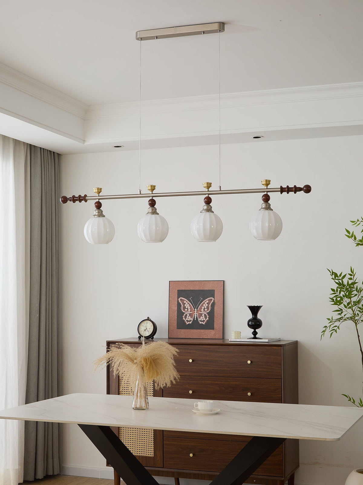 Otheia Elegance Vintage Lineare Pendelleuchte aus Holz