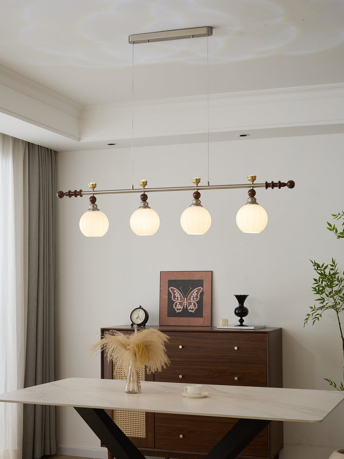 Otheia Elegance Vintage Lineare Pendelleuchte aus Holz
