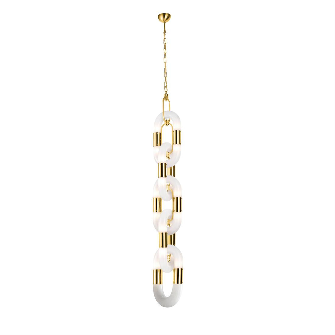 Pendelleuchte mit Kettenglied-Design aus Edelstahl im modernen Stil